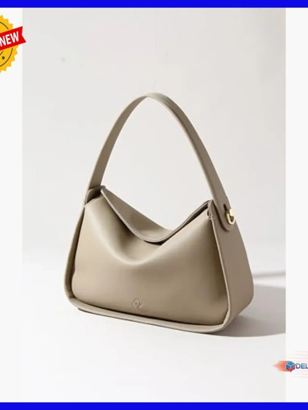Genuine Leather Hobo Bag with Magnetic Flap, Adjustable Strap, Spacious